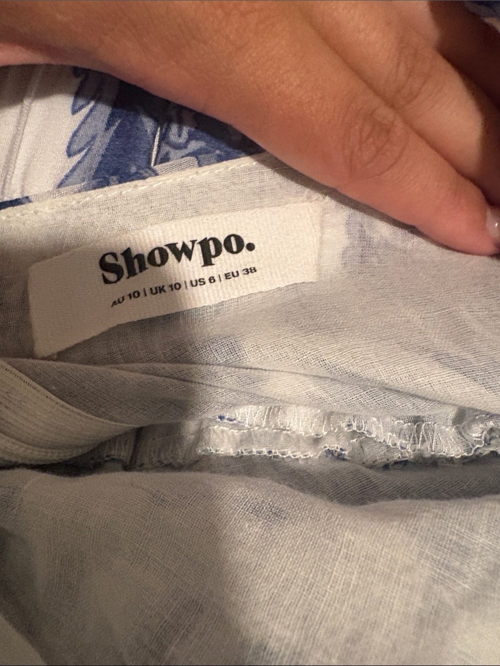 Showpo Blue and White Floral Mini Dress - Picture 4 of 5